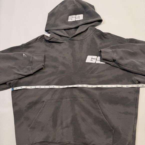 Gymshark Hoodie Mens Medium Gray Tie Dye GS Logo Pullover Sweatshirt Athletic - Picture 6 of 9